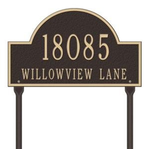 Whitehall Arch Marker Standard 2 Line Custom Lawn Plaque