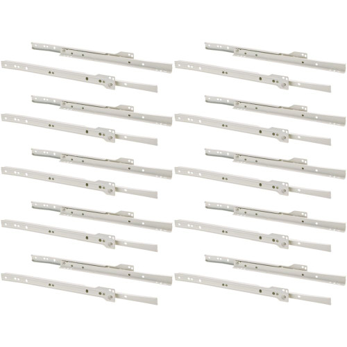 Steelex D4313, Set of 10 Pairs, 14-Inch Euro-style Self-Closing Kitchen Bath Drawer Slides, White