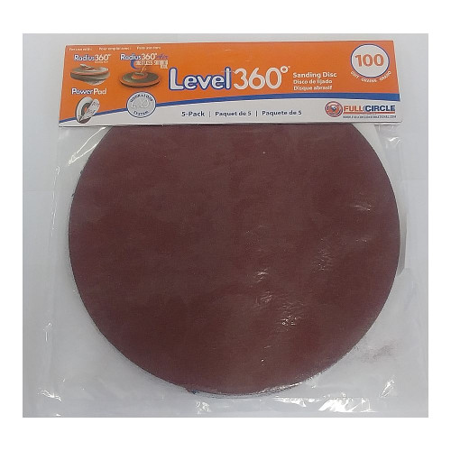 Full Circle Int'l 5-pack Level 360 8-3/4" round sanding discs 100 Grit (SD100-5)