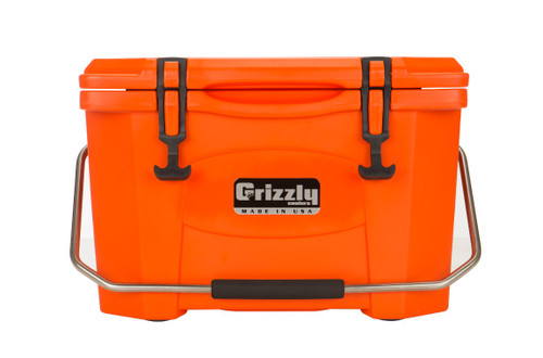 Grizzly Coolers 20 Quart Rotomolded Cooler, Orange