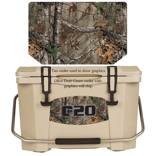 Grizzly Coolers 20 Quart Rotomolded Cooler, Tan Real Tree Xtra