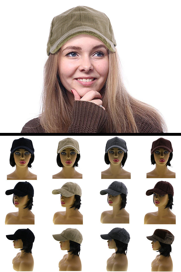 One Size Fits Most Adjustable Velcro Band Knit Baseball-Cap HAT121 -  Wholesale Jewelry & Accessories