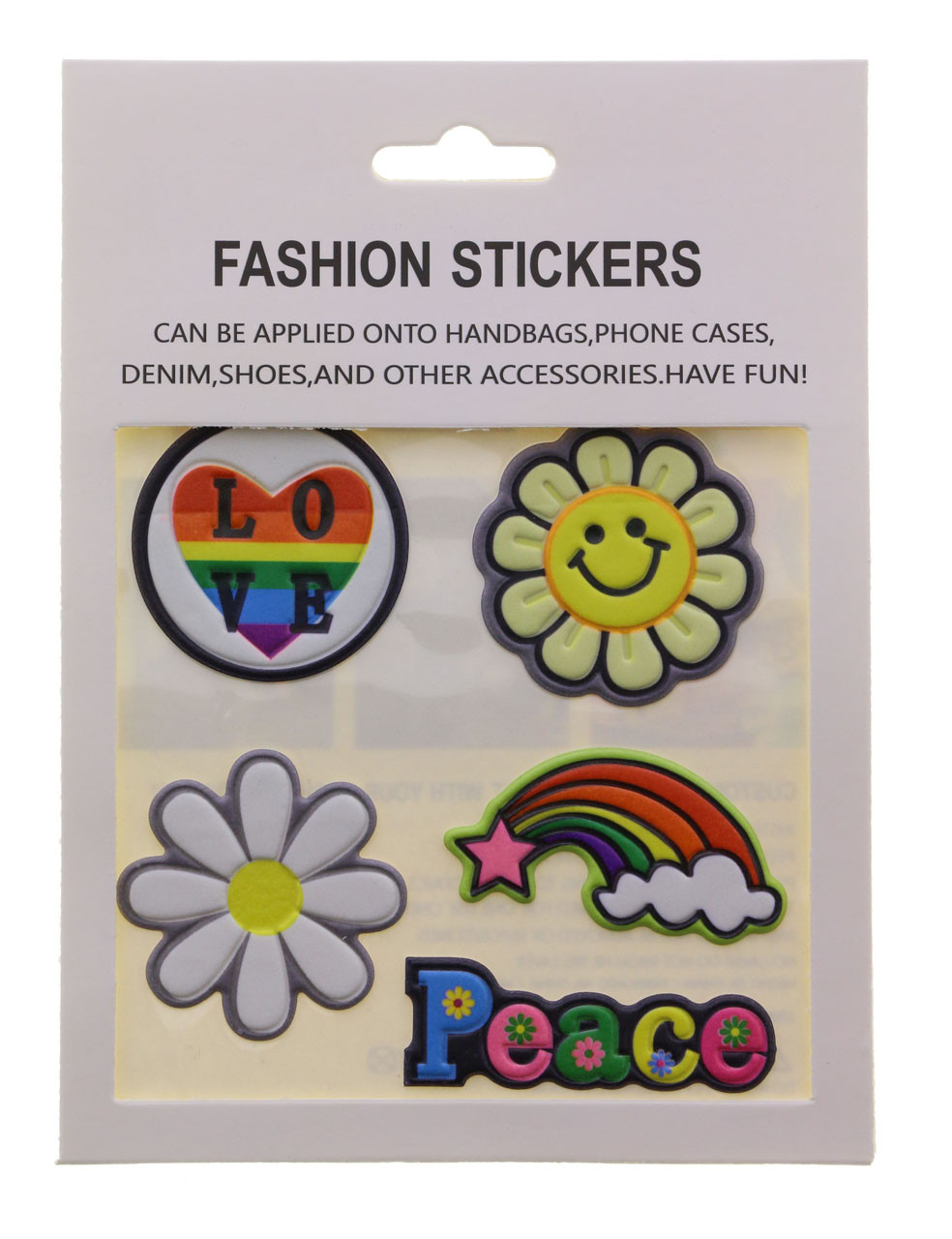 Flowers Peace & Love Fashion Puff Stickers APLKSTKR3288 - Wholesale Jewelry  & Accessories