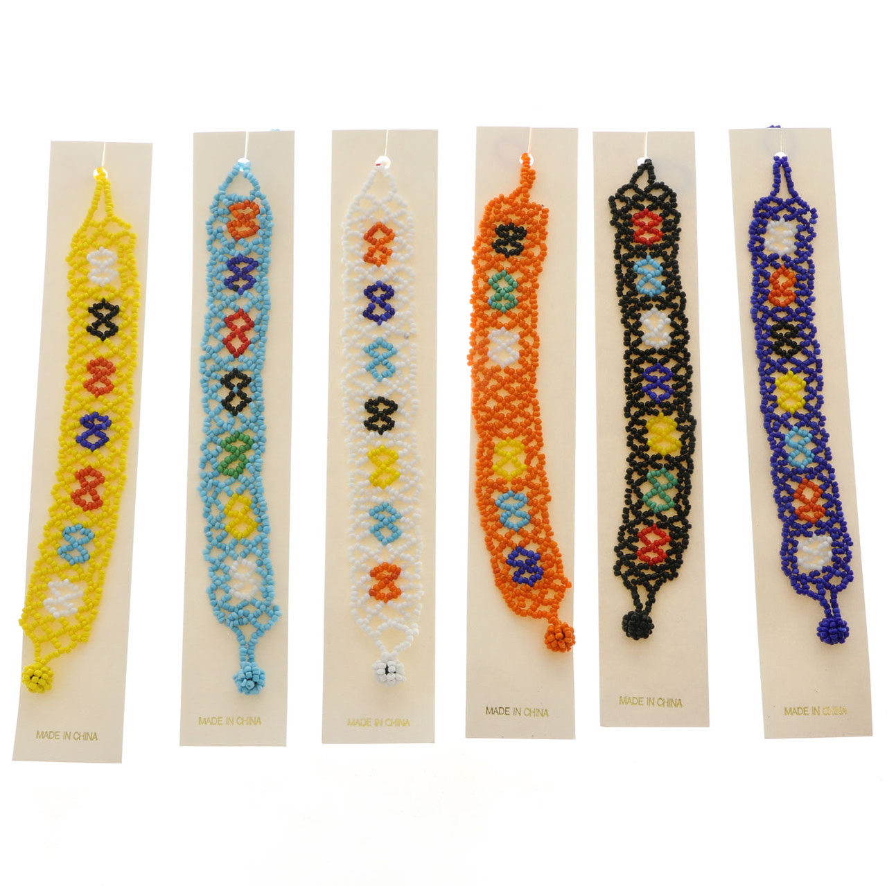 Woven Ball And Loop Bead Bracelet Assorted B1022 Wholesale Jewelry