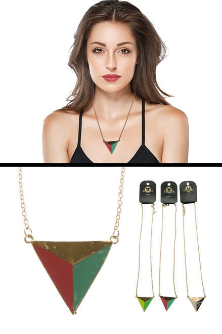 Pyramid charm necklace N162C