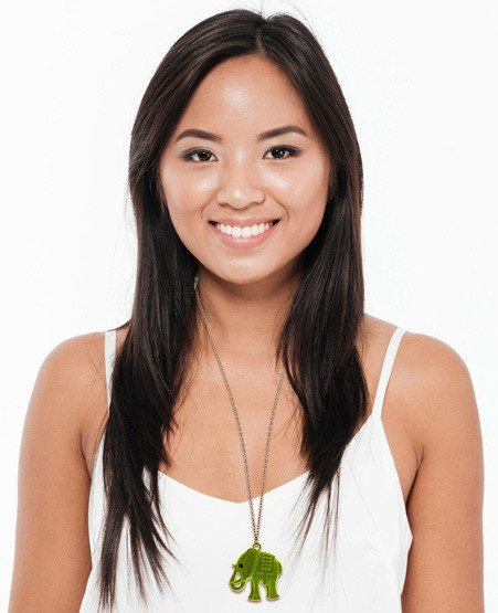 Neon color elephant charm necklace N90C