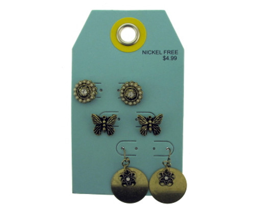 Multiple antique style gold tone earrings GRMT04 Multiple antique style gold tone earrings GRMT04