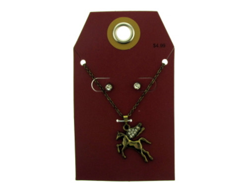 Antique style gold tone unicorn necklace and earring set GRMT13 Antique style gold tone unicorn necklace and earring set GRMT13