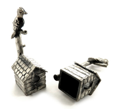 Set of bird house shaped candle snuffers made of pewter cs4 Set of bird house shaped candle snuffers made of pewter cs4
