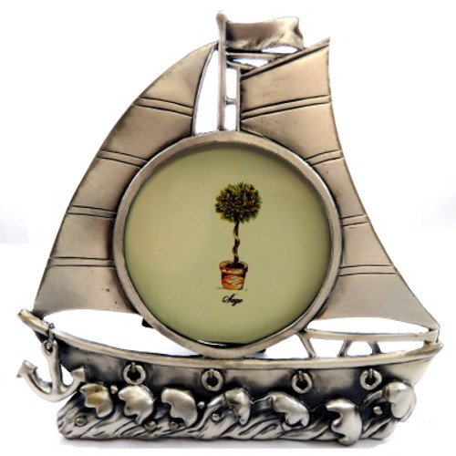 Pewter picture frame shaped as a sailboat pf56 Pewter picture frame shaped as a sailboat pf56