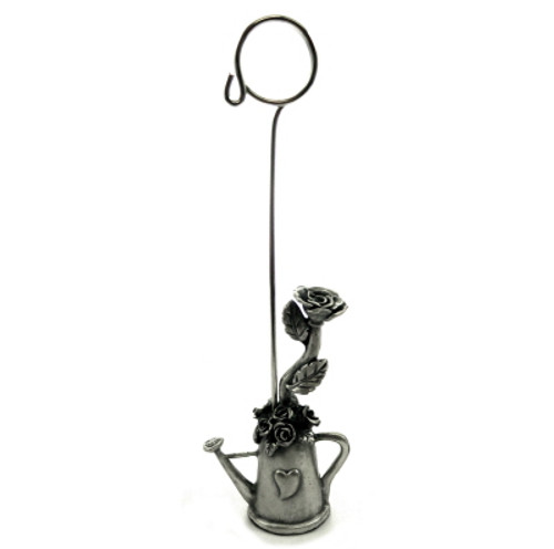 Picture holder with base made of pewter shaped as a watering can with roses inside ph2 Picture holder with base made of pewter shaped as a watering can with roses inside ph2