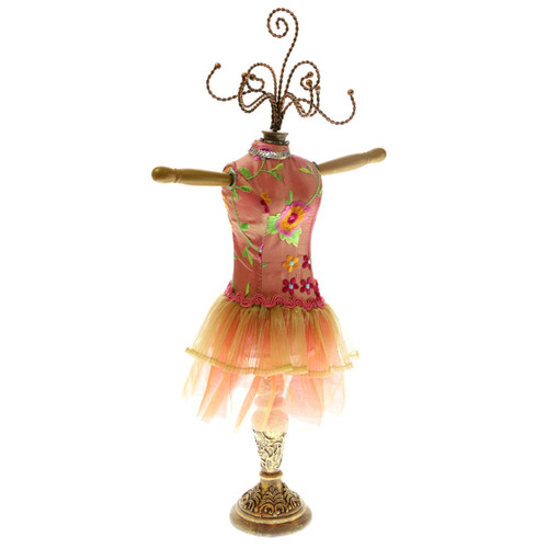 Pink Floral Ornate Jewelry Display Doll JH10M