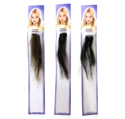 Set of two small hair clips with synthetic hair bound to the clips HH1734