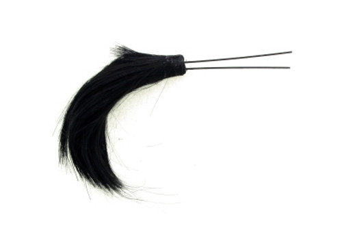 Hair pin with short tail of synthetic hair in black HH2563 Hair pin with short tail of synthetic hair in black HH2563