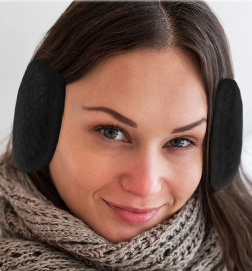 Earmuffs with a band that goes behind the head with a diamond shaped design print 12EM704