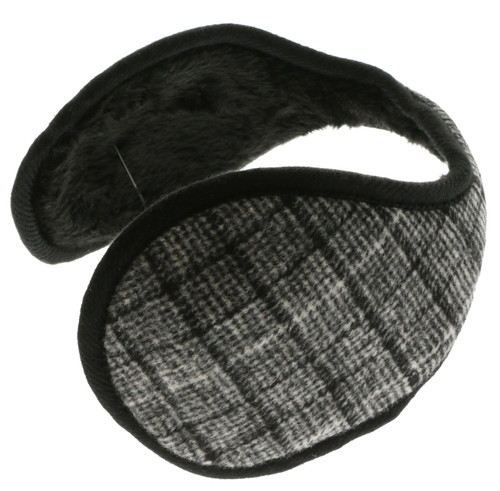 Earmuffs with a band that goes behind the head with a small plaid print in assorted colors 12EM710