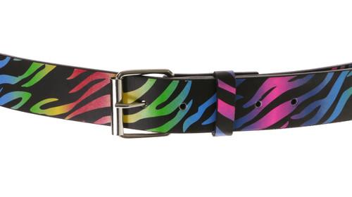 Belts with rainbow zebra print design throughout 12BLT885H