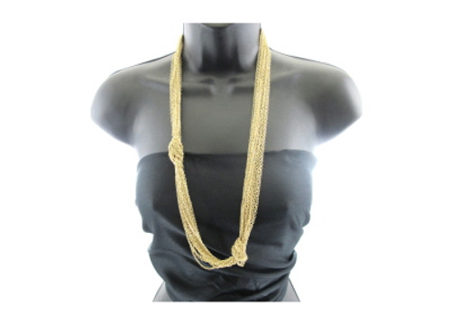 Gold-tone knot chain QN19