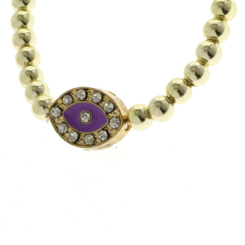 Crystal Accent God's-Eye Beaded Stretch Bracelet - Post Earring Set Assorted - BE3093B