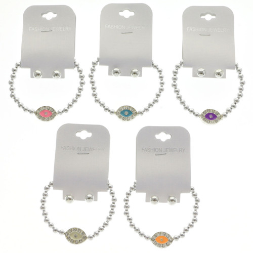 Crystal Accent God's-Eye Beaded Stretch Bracelet - Post Earring Set Assorted - BE3093B