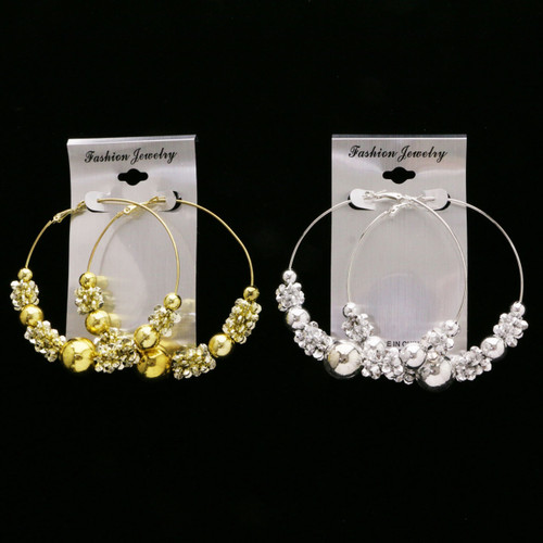 Silver-tone and Gold-tone hoop earrings 12E1412B