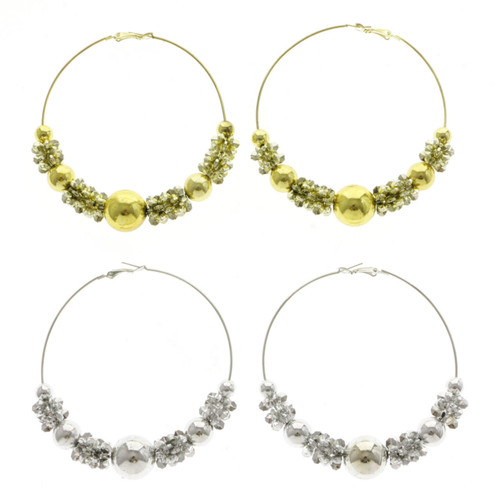 Silver-tone and Gold-tone hoop earrings 12E1412B