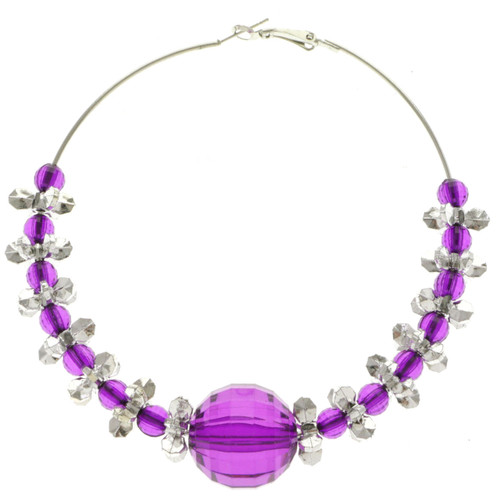 Faceted Hoop-Earrings With Bead Accents Assorted-Color & Silver-Tone 12 Per Package 12E1513C