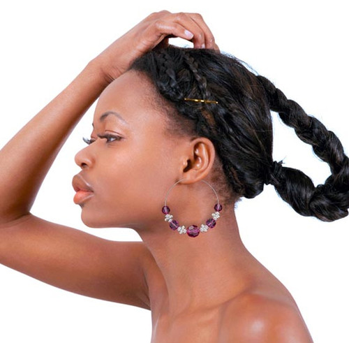 Assorted-Color & Silver-Tone Metal Hoop-Earrings With Bead Accents 12 Per Package 12E1530C