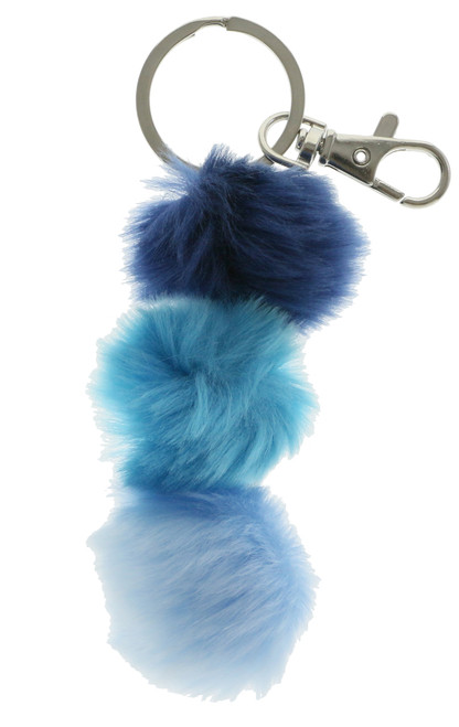Fuzzy Triple Faux-Fur Pom-Pom Key Chain KEKC6272