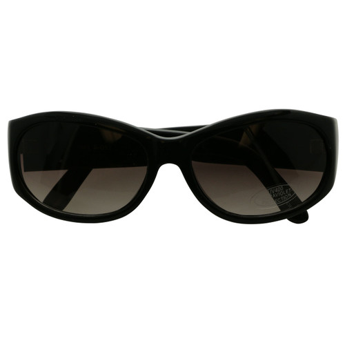 UV 400 Gold Heart Logo Black Rectangle Frame Sunglasses 24SG3008