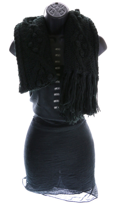 70" Black Knit Winter Scarf