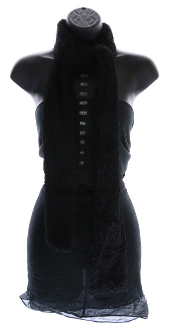 70" Fuzzy Black Winter Scarf