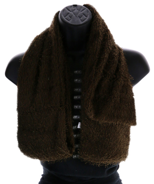 70" Fuzzy Brown Winter Scarf