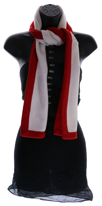 60" Red & White Fleece Scarf