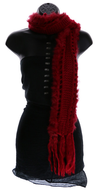 80" Red Knit Winter Scarf