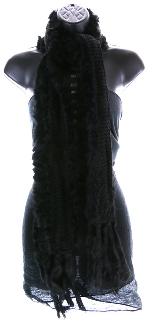 70" Black Knit Winter Fashion Scarf