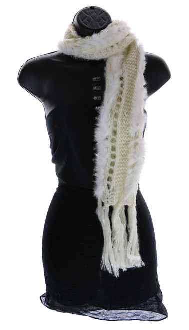 70" Fluffy White Fashion Winter Scarf