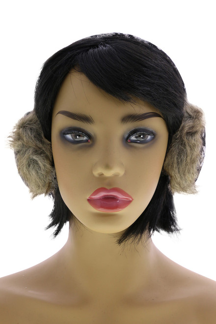 Faux Fur Lined Earmuffs with Snowflake Pattern EM003