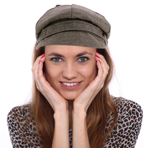 One Size Fits Most Herringbone Bakerboy-Hat HAT040