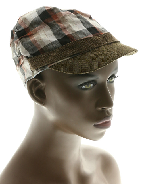 Plaid Stretch Fit Fashion Hat HAT045