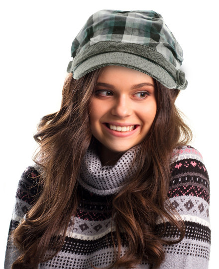 Plaid Stretch Fit Fashion Hat HAT045