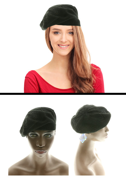 Black 100% Acrylic Beret HAT047