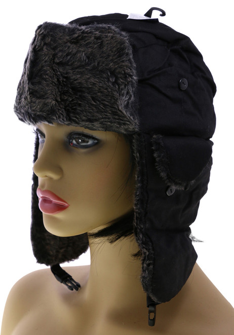 Sizes Vary Plaid Synthetic Fur Lining Trapper-Hat HAT067