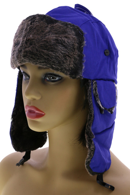 Sizes Vary Plaid Synthetic Fur Lining Trapper-Hat HAT067