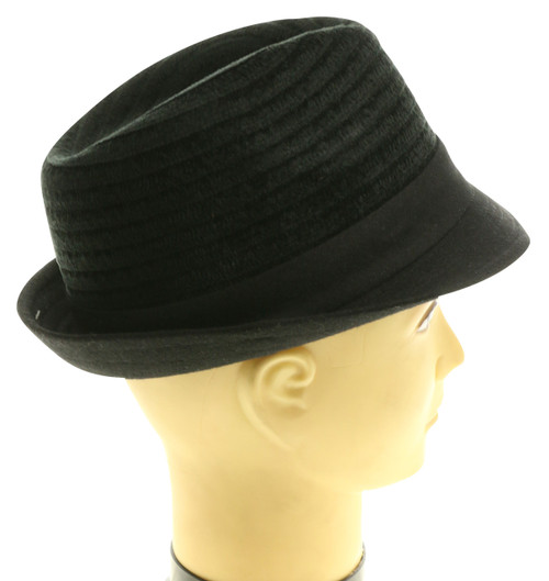 Black Trilby Hat 30% Cotton 70% Polyester Blend HAT077