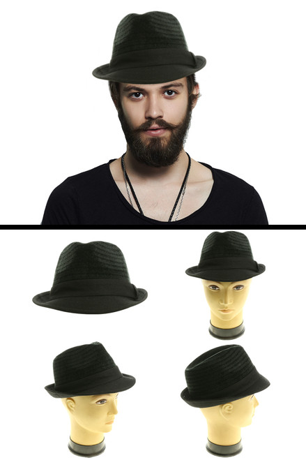 Black Trilby Hat 30% Cotton 70% Polyester Blend HAT077
