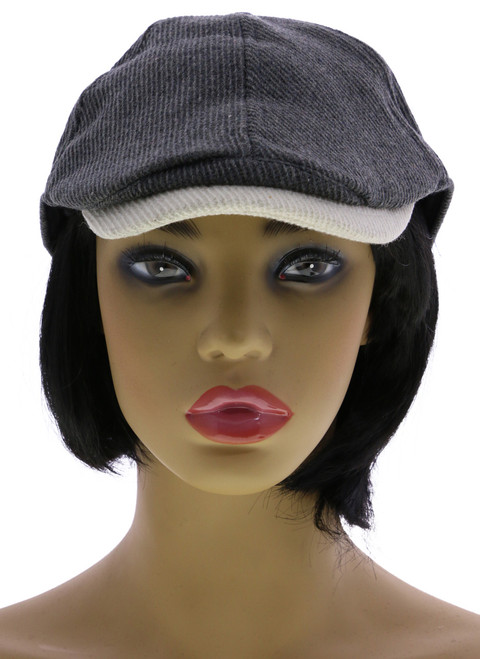 One Size Fits Most Ribbed Newsboy-Cap HAT089