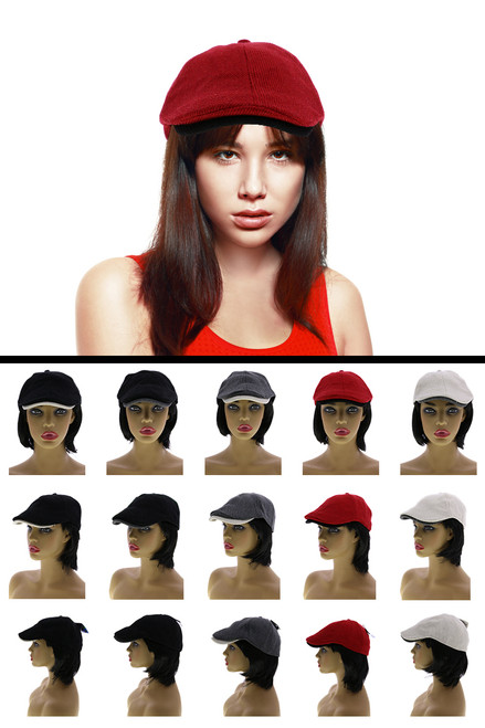 One Size Fits Most Ribbed Newsboy-Cap HAT089