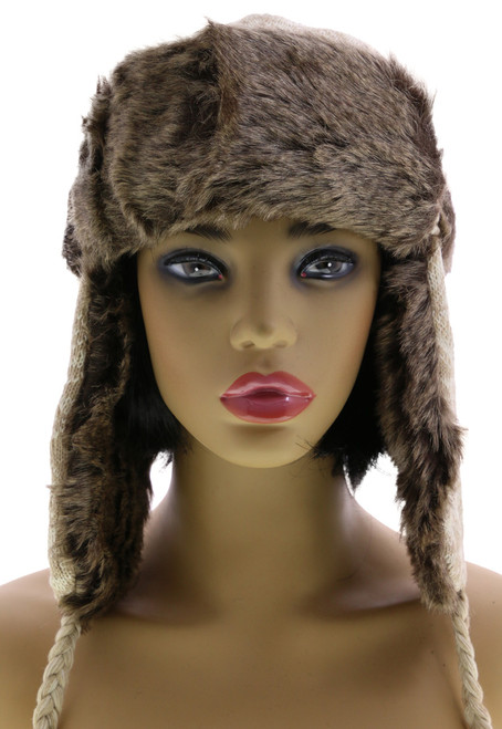 Sizes Vary Knit Snowflake Pattern Trapper-Hat HAT103