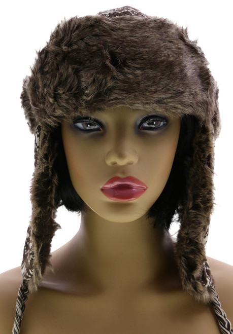 Sizes Vary Knit Snowflake Pattern Trapper-Hat HAT103